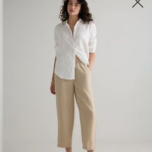 NWT Quince 100% European Linen Pants size L Color Driftwood